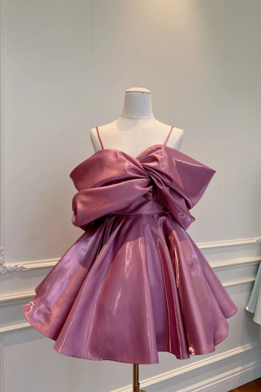 Purple Short Satin Homecoming Dress Birthday Dress gh6799