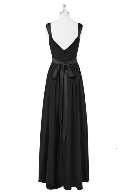 Lavender V-Neck Backless A-Line Long Bridesmaid Dress