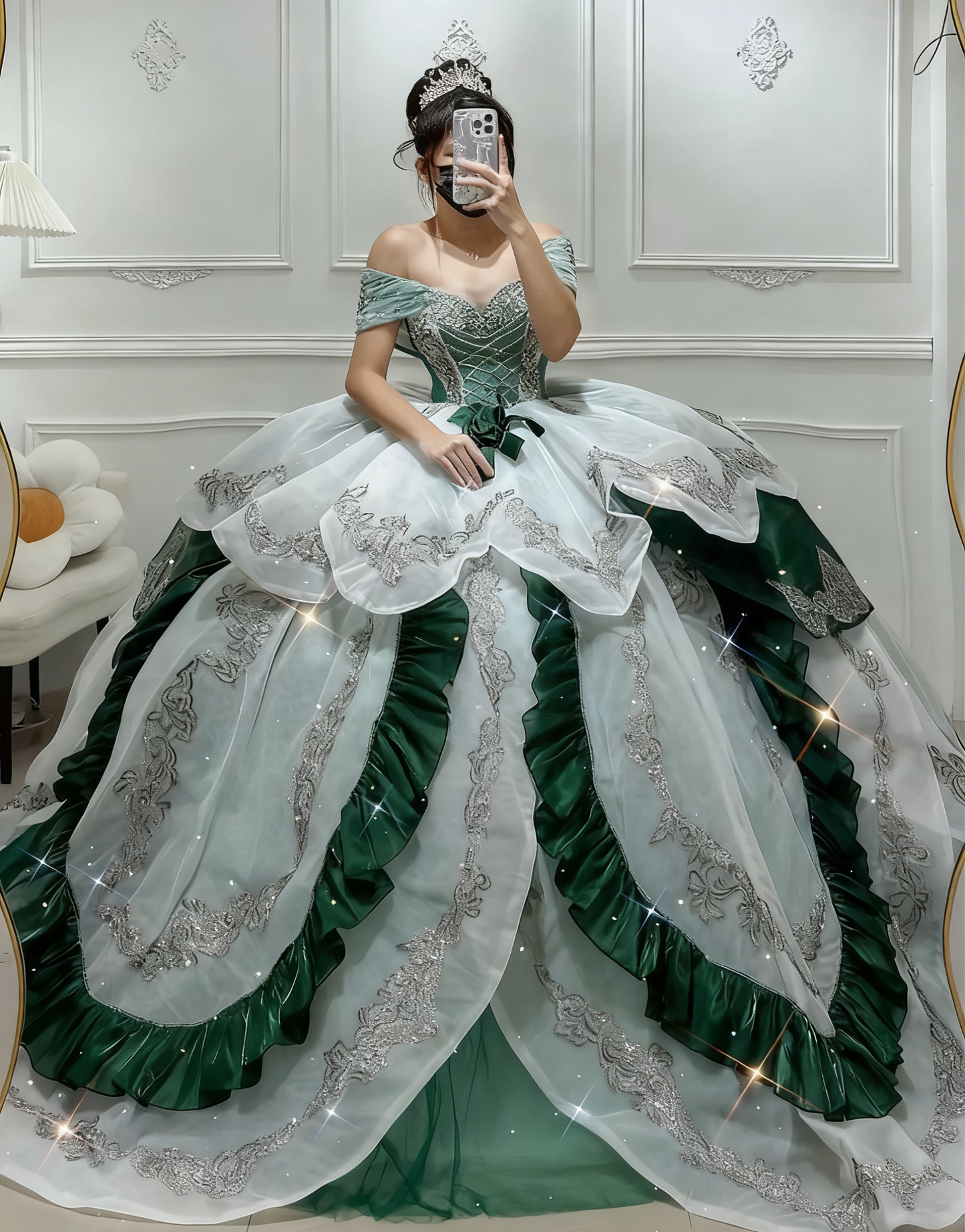 girlhomeshops-sweet 16 princess Green Princess Dress gh6183