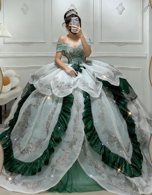 girlhomeshops-sweet 16 princess Green Princess Dress gh6183