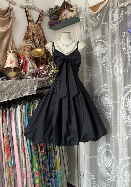 Black retro elegant simple fashion short homecoming dress birthday party dress prom dress gh4775