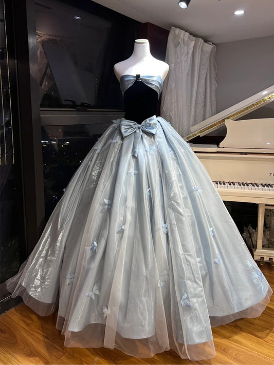 Ice-Blue Dream And Heart-Fluttering Butterfly Fairy Princess Dress 🦋 gh6730