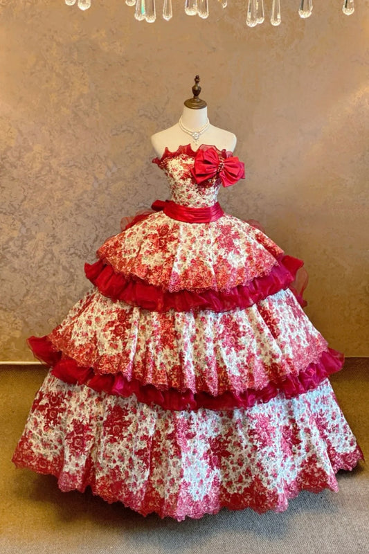Vintage floral long ball gown gh6849