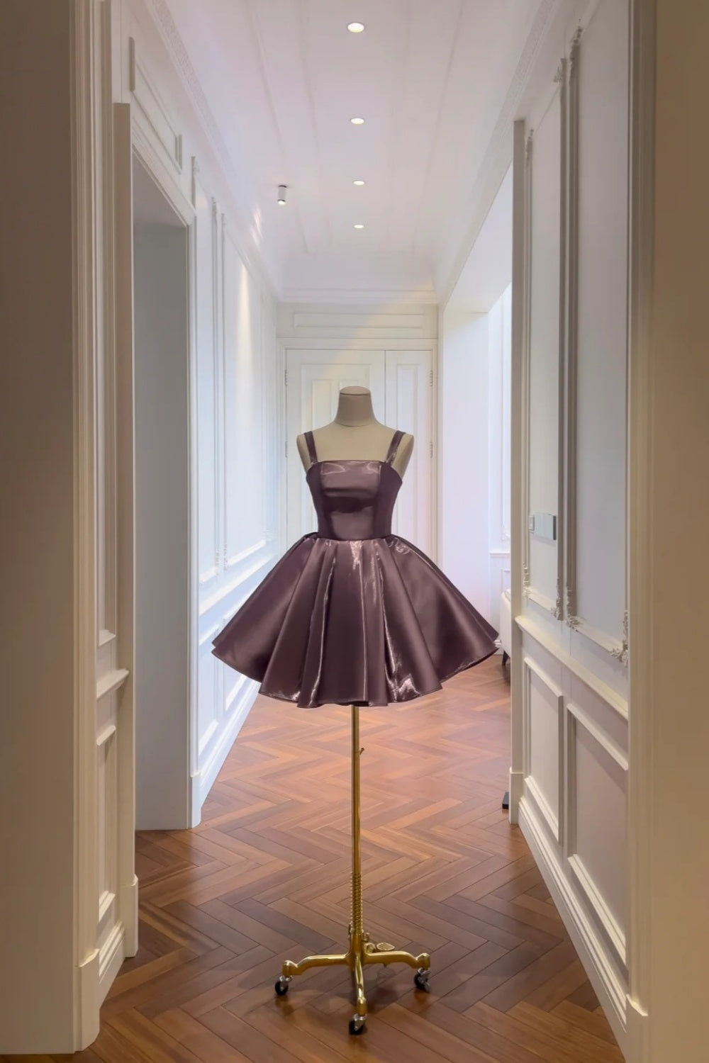 Sparkling Purple Puff Skirt Short Birthday Dress Homecoming Dress gh6794