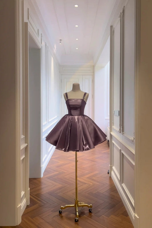 Sparkling Purple Puff Skirt Short Birthday Dress Homecoming Dress gh6794