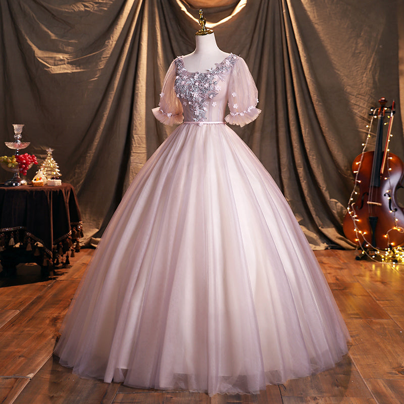 Cute tulle lace long ball gown dress formal dress  8914