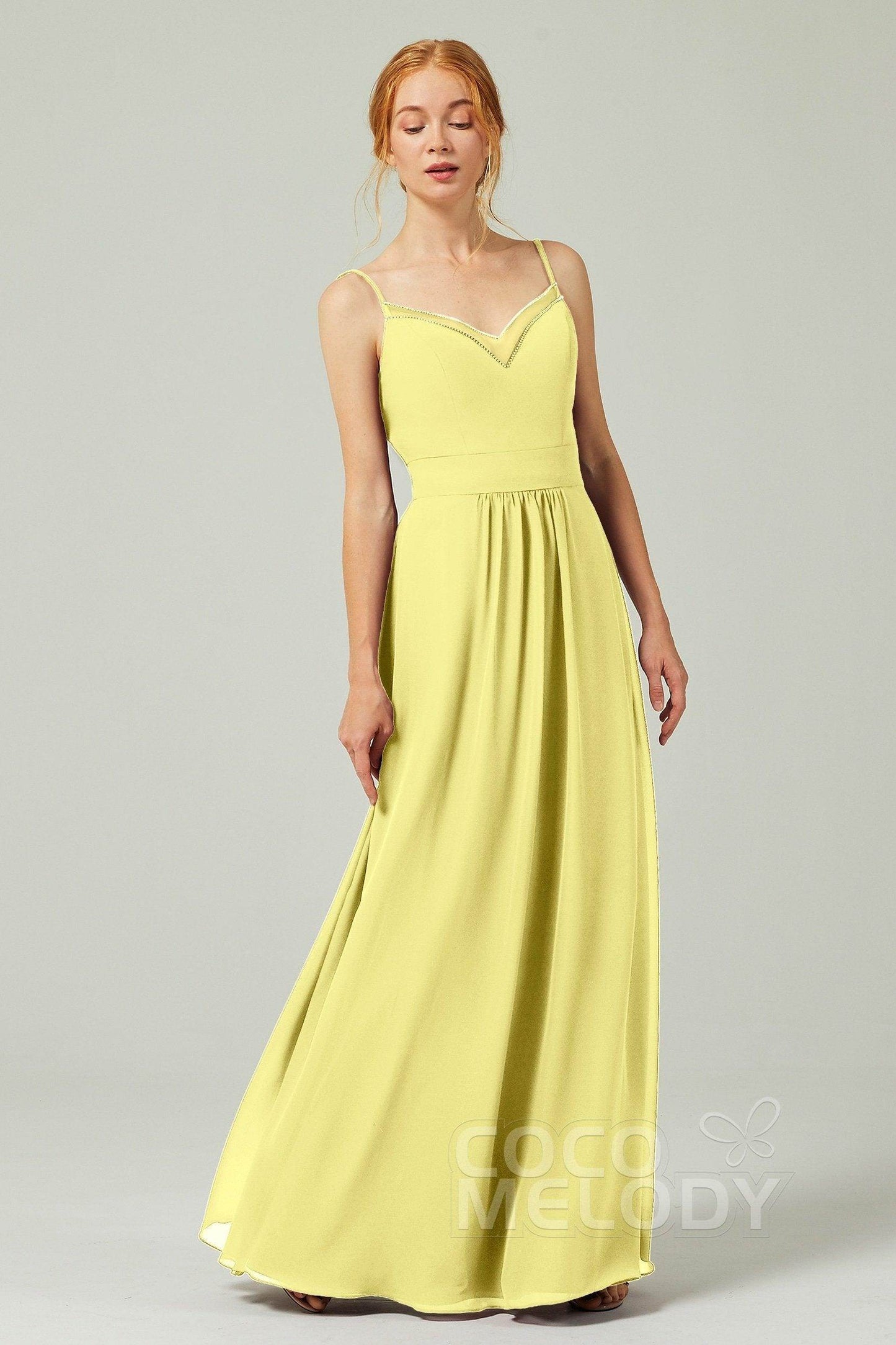 A-Line Floor Length Chiffon Bridesmaid Dress CB0293