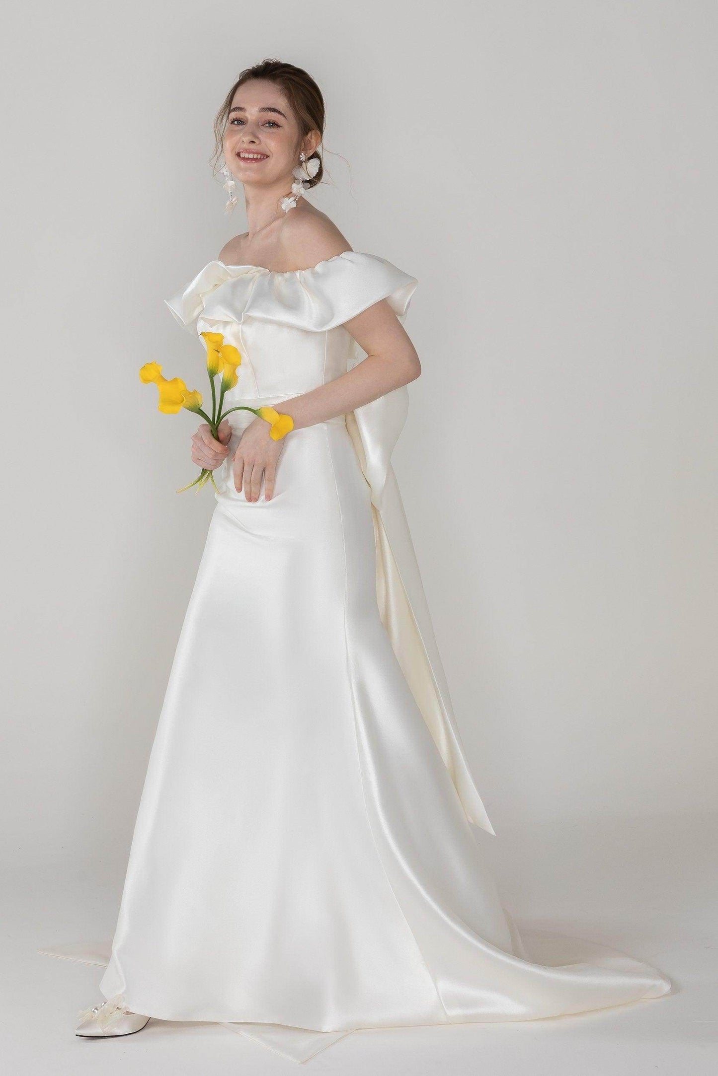 Trumpet-Mermaid Court Train Mikado Wedding Dress CW2522