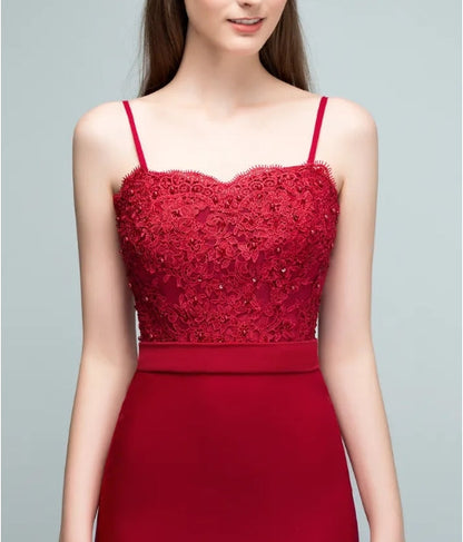 Mermaid Spaghetti- Straps Sweetheart Sleeveless Floor-Length Bridesmaid Dresses