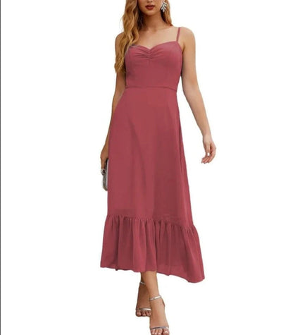 Spaghetti Strap Chiffon Bridesmaid Dress Ankle Length Formal A Line Cocktail Party Homecoming Dress for Juniors