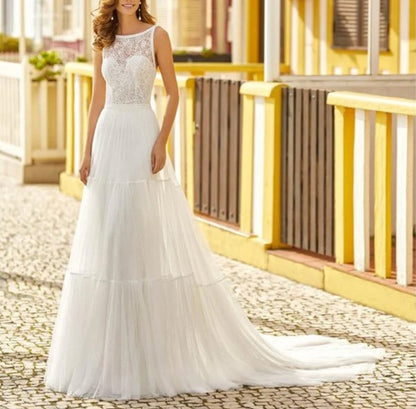 NumberSea Tulle Wedding Dresses Off the Shoulder Lace Appliques