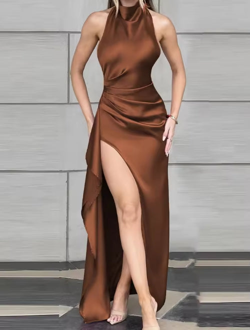 Elegant Solid Color Lace Up Evening Dress For Women Sexy High Waist Slim Fit Gorgeous High-End Prom Dress