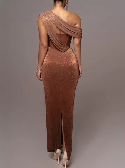 Evening Dresses For Women Sexy One Shoulder Long Bodycon Bandage Prom Dress