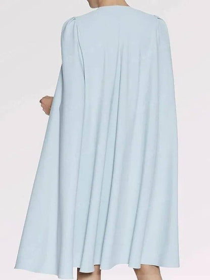 Sheath / Column Mother of the Bride Dress Elegant Jewel Neck Knee Length Chiffon Lace Short Sleeve with Lace Appliques - RongMoon