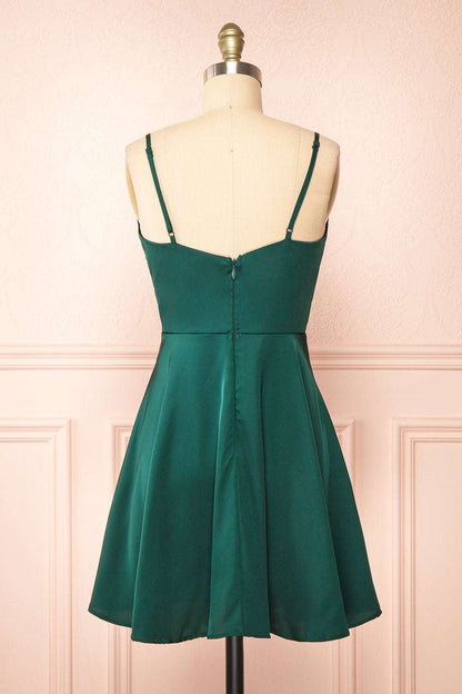 Red Cowl Neck A-Line Short Party Dress