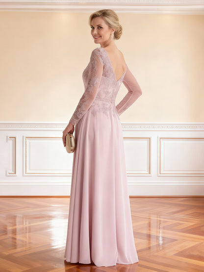 Delicate Lace Top Maxi Dress with Wide V-Back Detail Dusty Rose