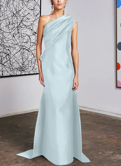 Tight fit/straight cut off shoulder mother of the bride dress