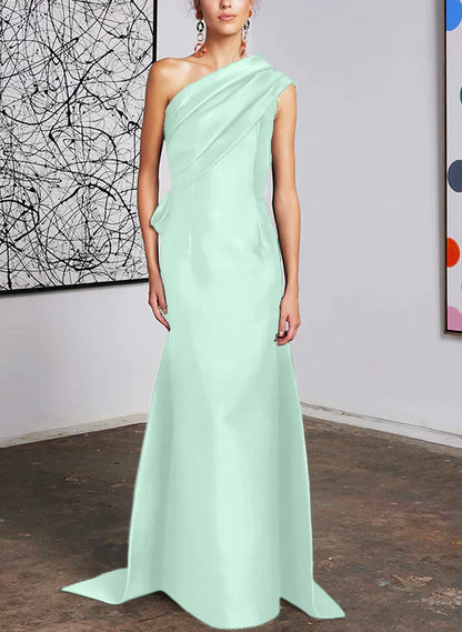 Tight fit/straight cut off shoulder mother of the bride dress