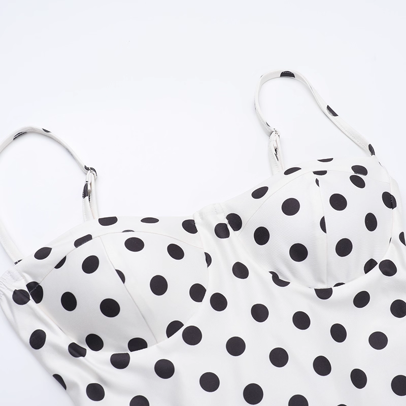 Cute Dot Pattern Sweetheart Spaghetti Strap Sheath Long Summer Dress Prom Dress Evening Dress HZ1024