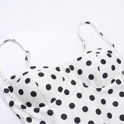 Cute Dot Pattern Sweetheart Spaghetti Strap Sheath Long Summer Dress Prom Dress Evening Dress HZ1024
