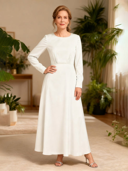 Elegant Ankle-Length Day to Evening Dress White