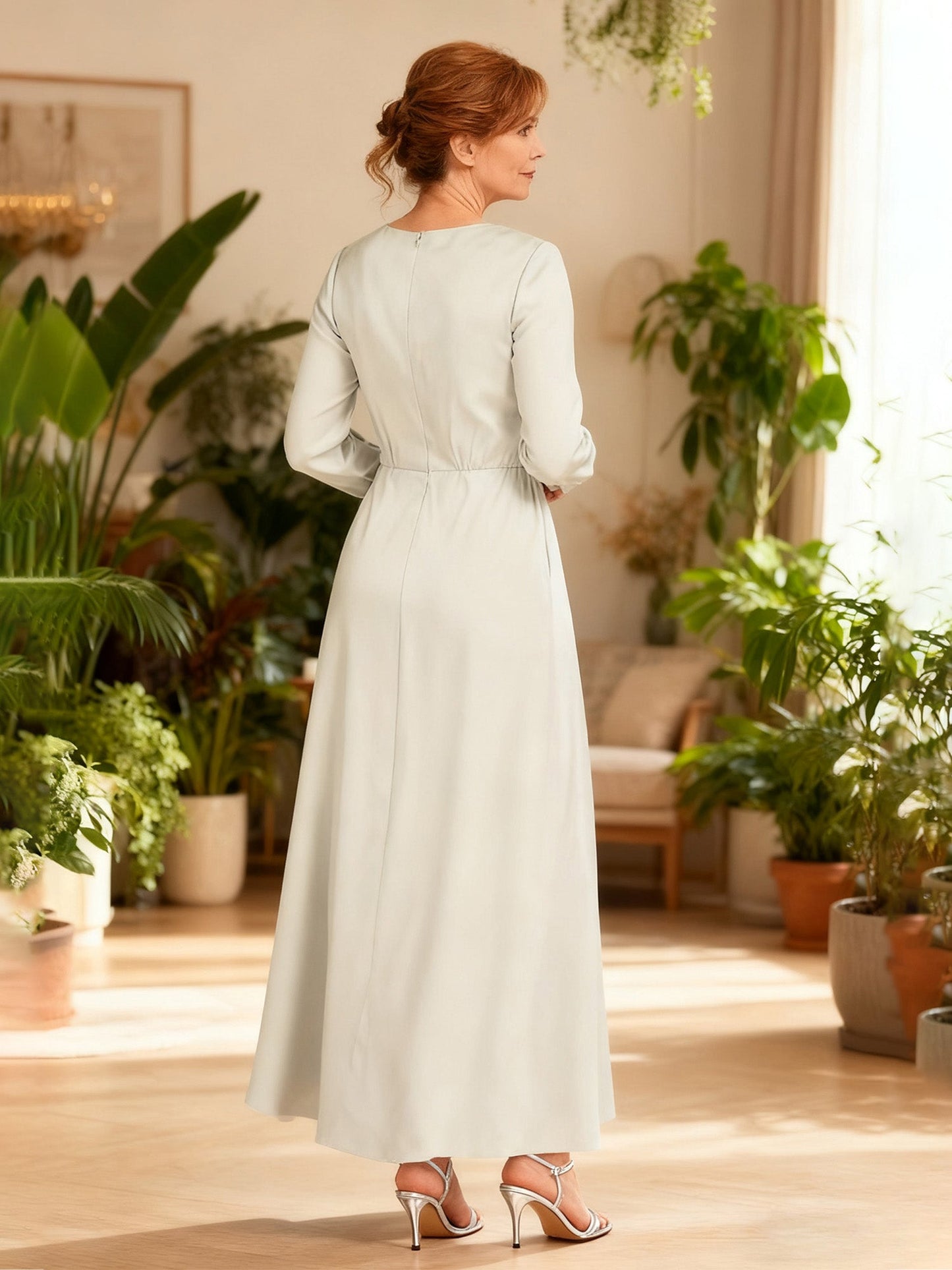 Elegant Ankle-Length Day to Evening Dress White