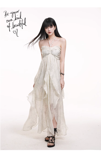Simple Fashion Beach Party Chiffon Halter Dress HZ1024