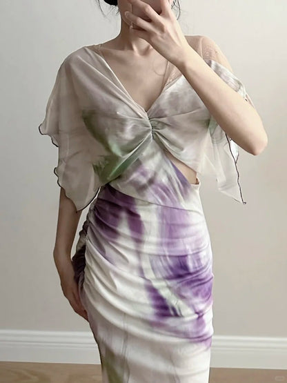 Chic Mermaid Chiffon Long Prom Dress Evening Dress cc5370