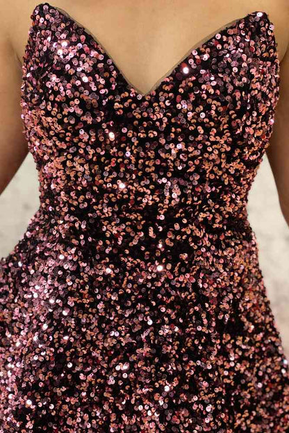 Dark Green Sequin Sweetheart A-Line Short Homecoming Dress