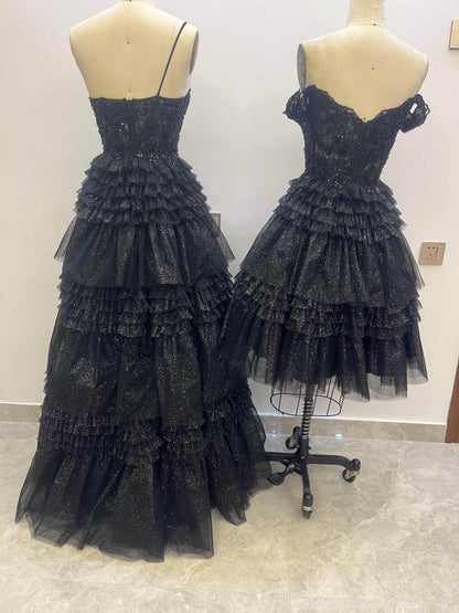 A Line Floor Length Tulle Prom Dresses CS0936