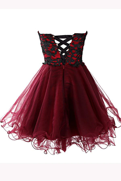 Sexy A Line Tulle Layers Homecoming Dress,Sleeveless Wrapped Chest Short Dress c3014