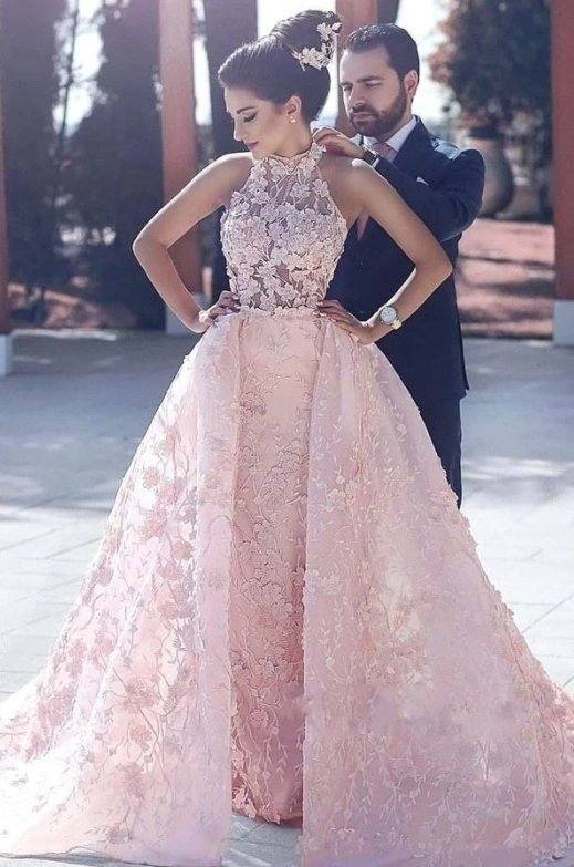 Saudi Arabia Robe De Soiree Mermaid High Collar Lace Muslim Dubai Sexy Long Party Prom Dresses Prom Gown Evening Dresses - RongMoon