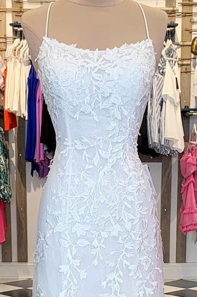 Red Floral Appliques Tulle Mermaid Long Formal Dress