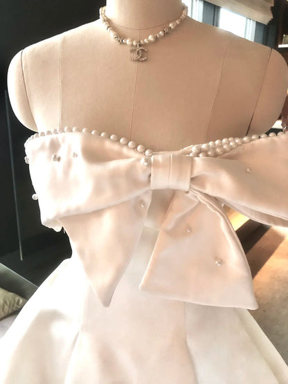 Girlhomeshops-White short satin princess homecoming dress birthday party dress eighth grade dress gh5294