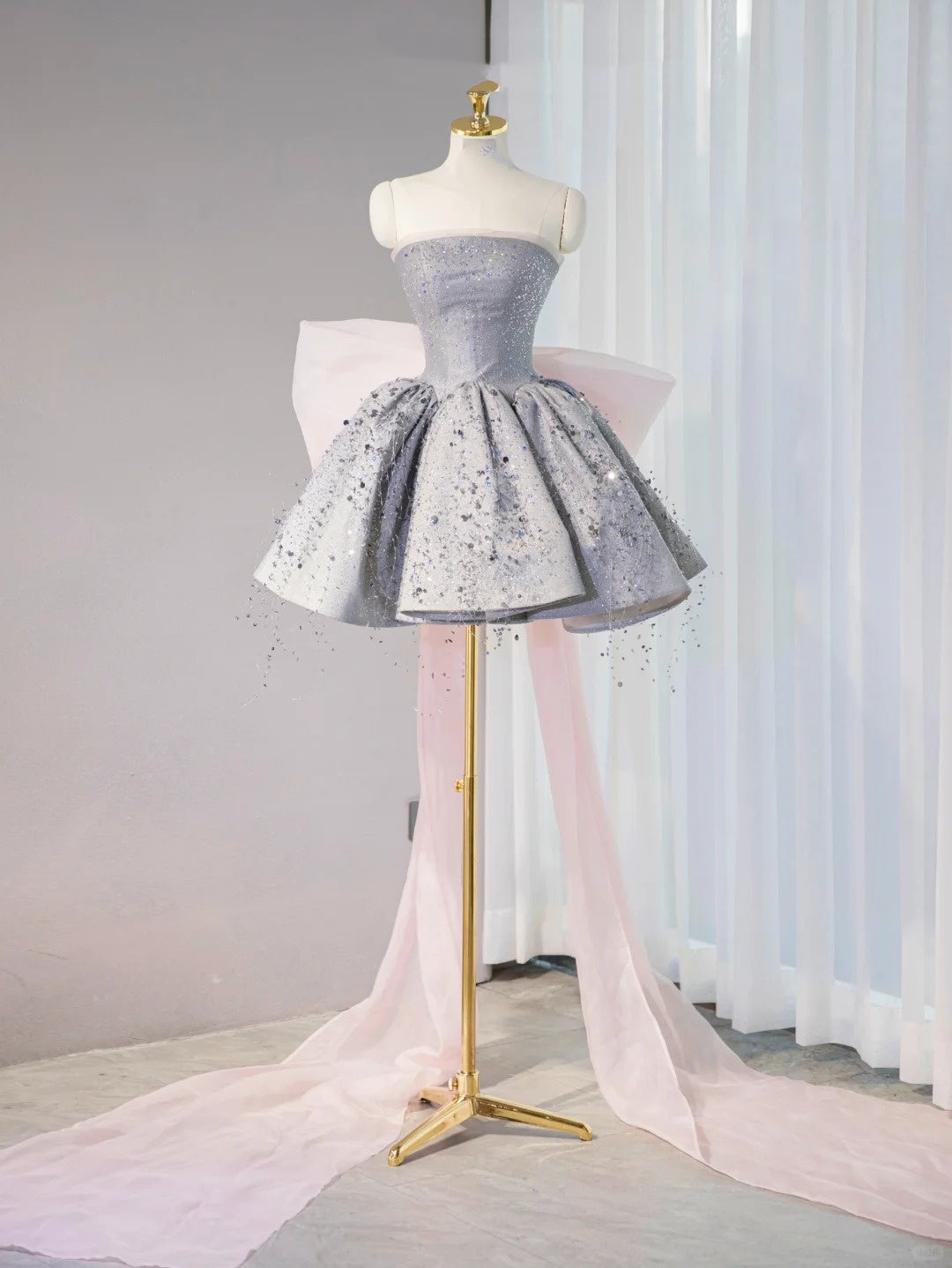 Silver Sparkling Homecoming Dress Short Sequins Prom Dress Evening Dress Graduation Dress Party Dress gh4555