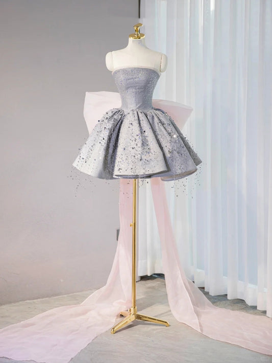 Silver Sparkling Homecoming Dress Short Sequins Prom Dress Evening Dress Graduation Dress Party Dress gh4555