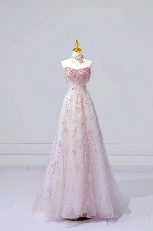 Fairy Luxury Pink Diamond Starlight Strapless Ballgown - Dinner & Red Carpet Gorgeous Dress gh6565