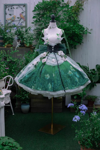 Green Wonderful Dream Rose Girl Lolita Dress gh6655
