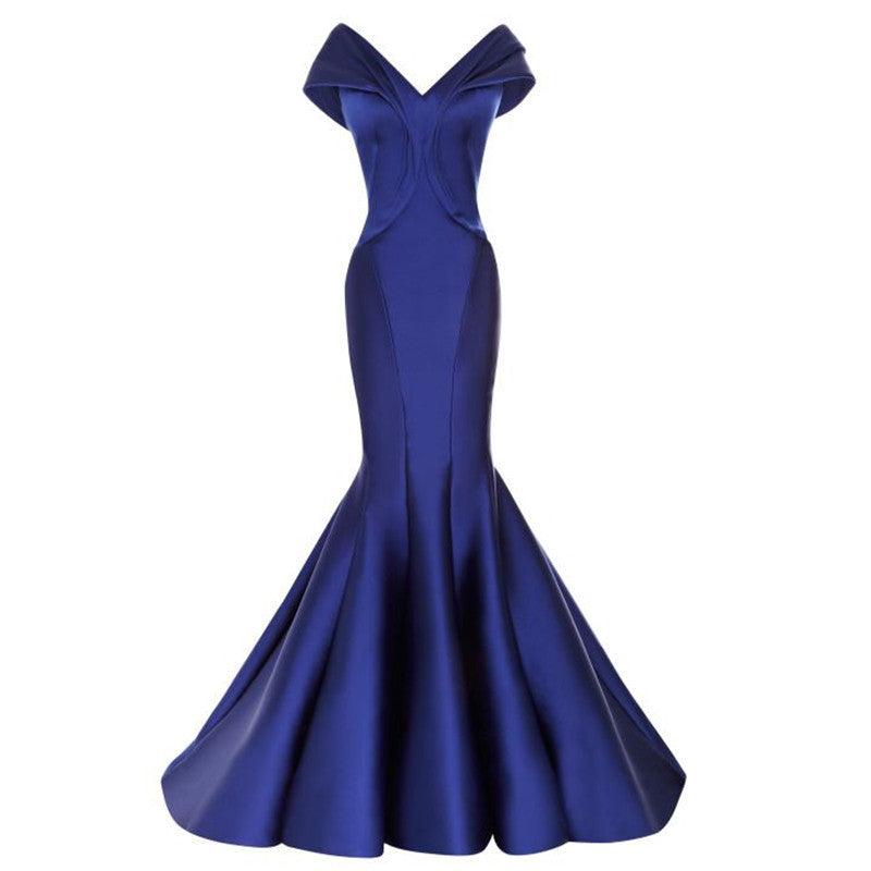 Mermaid Off The Shoulder V-neck Gown