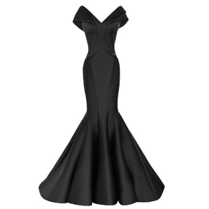 Mermaid Off The Shoulder V-neck Gown