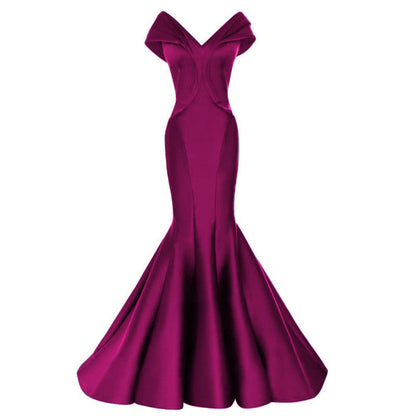 Mermaid Off The Shoulder V-neck Gown