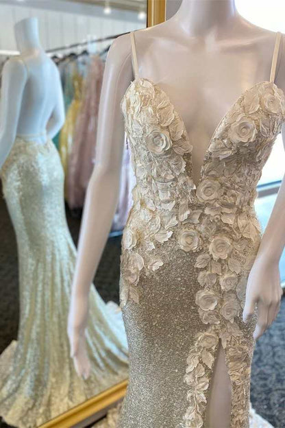 Stunning Lavender Sequins Mermaid Long Formal Dress
