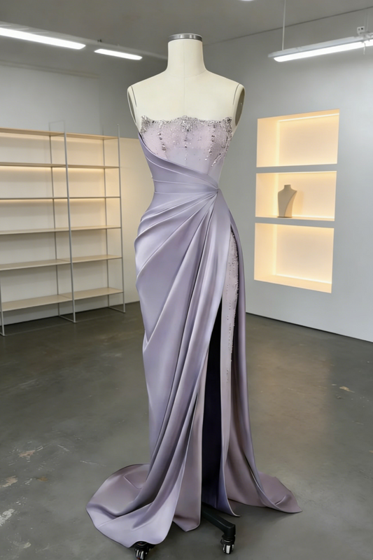 Purple long elegant evening gown  gh6951