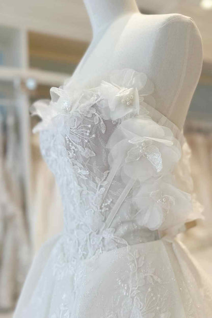 Luxury Princess Off the Shoulder Petals Wedding Gown with Beading