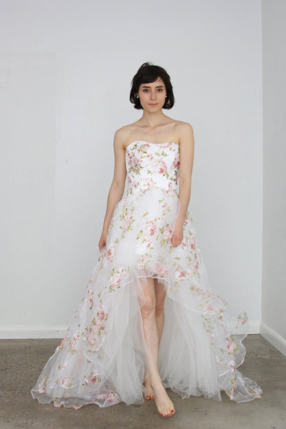 White sweetheart tulle lace long prom dress, tulle formal dress