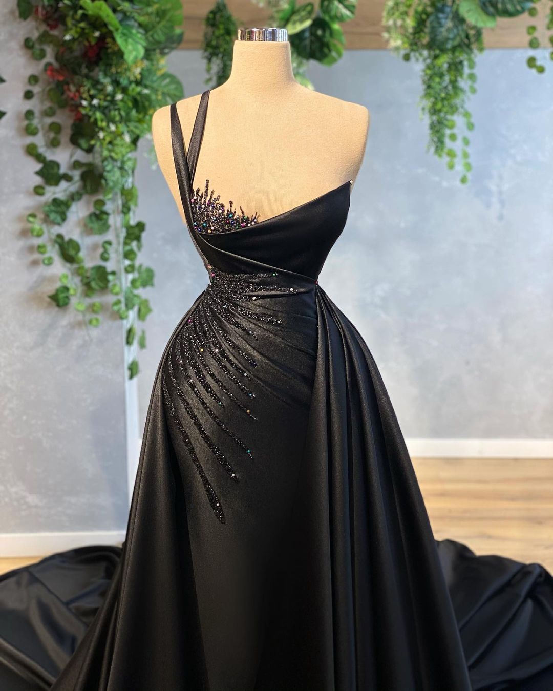 New Arrival black Long evening Prom Dress C1748