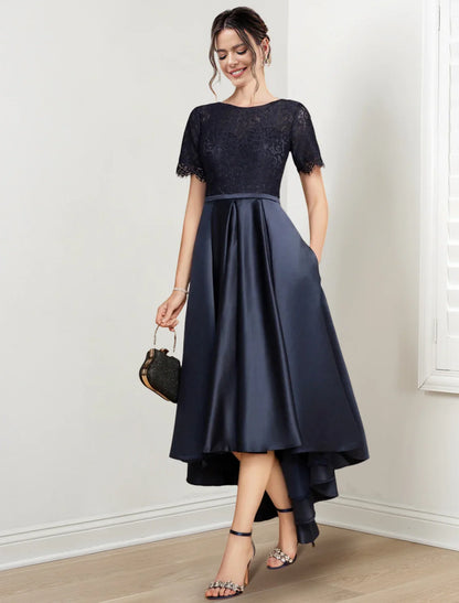 A-line/Princess Jewel Neck Asymmetric Mother of the bride dresses