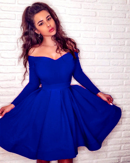 Long Sleeves Homecoming Dresses Off The Shoulder