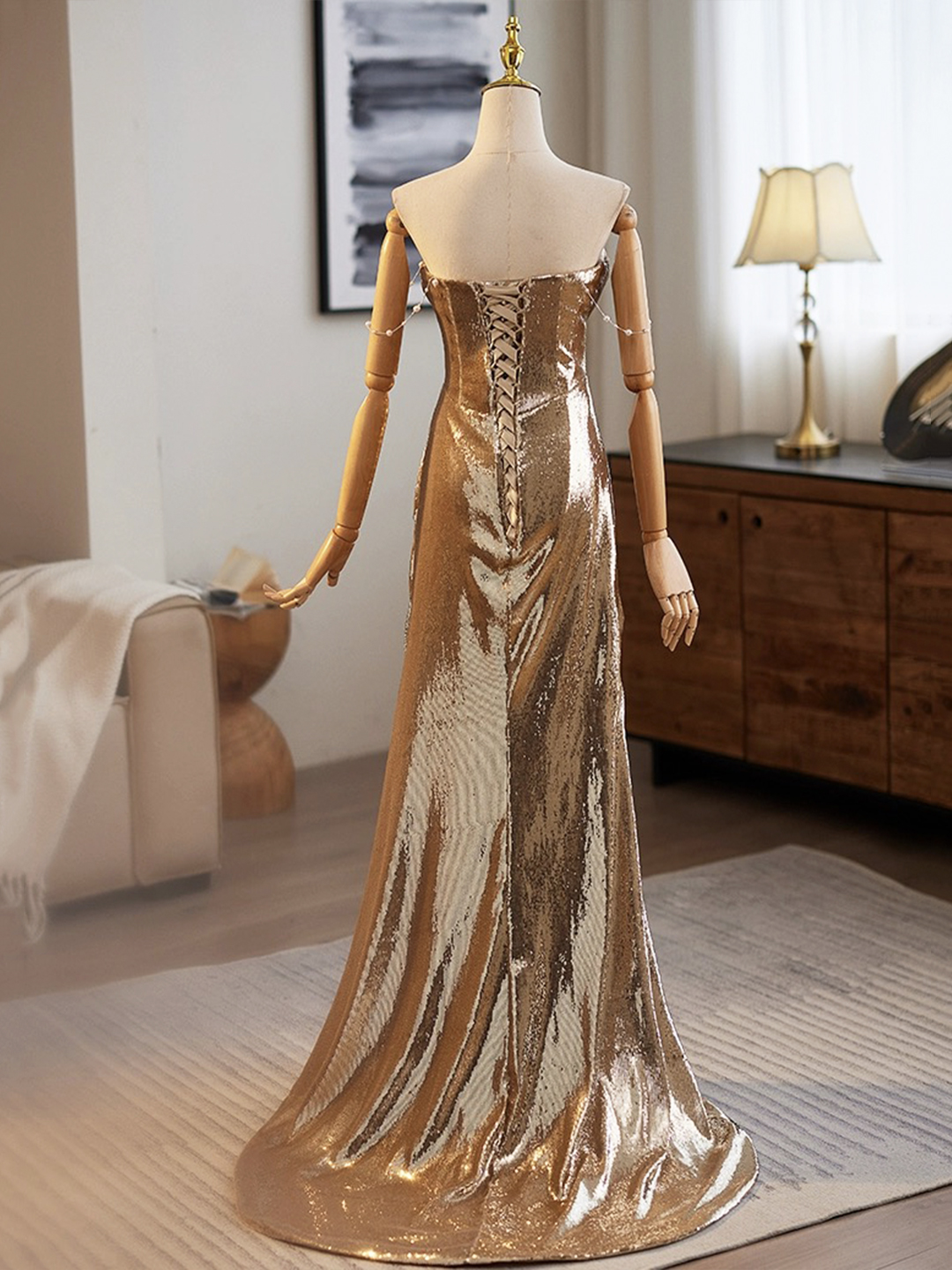Gorgeous Sequins Mermaid Evening Dress Formal Prom Party Gown cc1762