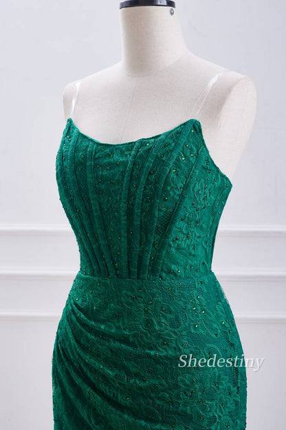 Hunter Green Strapless Sheath Short Homecoming Dress